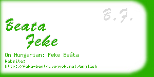 beata feke business card